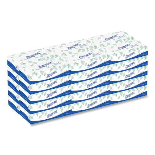 Image of Surpass® Facial Tissue for Business, 2-Ply, White, Flat Box, 100 Sheets/Box, 30 Boxes/Carton