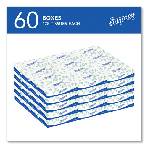 Image of Surpass® Facial Tissue for Business, 2-Ply, White,125 Sheets/Box, 60 Boxes/Carton