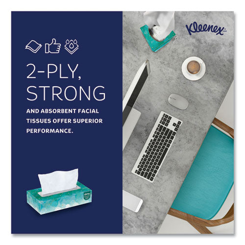 Image of Kleenex® White Facial Tissue for Business, 2-Ply, White, Pop-Up Box, 100 Sheets/Box, 36 Boxes/Carton