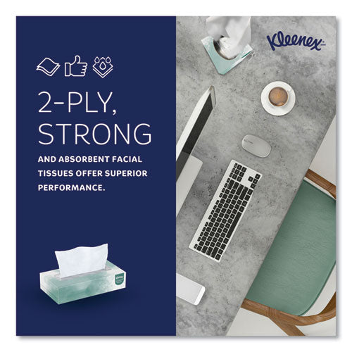 Image of Kleenex® Naturals Facial Tissue for Business, Flat Box, 2-Ply, White, 125 Sheets/Box, 48 Boxes/Carton