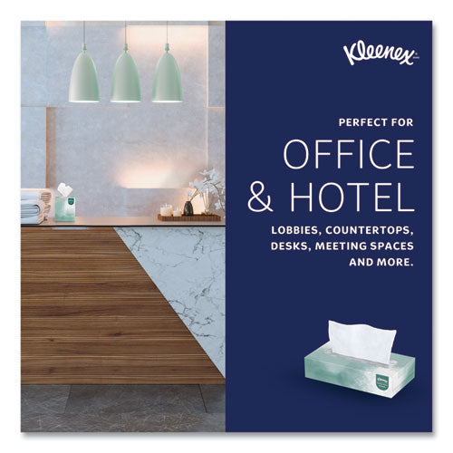 Image of Kleenex® Naturals Facial Tissue for Business, Flat Box, 2-Ply, White, 125 Sheets/Box, 48 Boxes/Carton