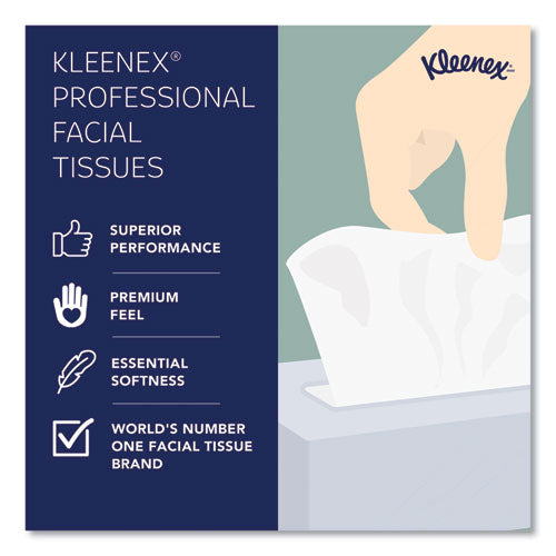 Image of Kleenex® Naturals Facial Tissue for Business, Flat Box, 2-Ply, White, 125 Sheets/Box, 48 Boxes/Carton