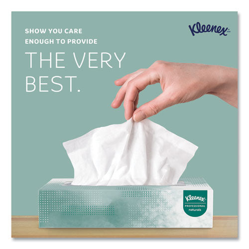 Image of Kleenex® Naturals Facial Tissue for Business, Flat Box, 2-Ply, White, 125 Sheets/Box