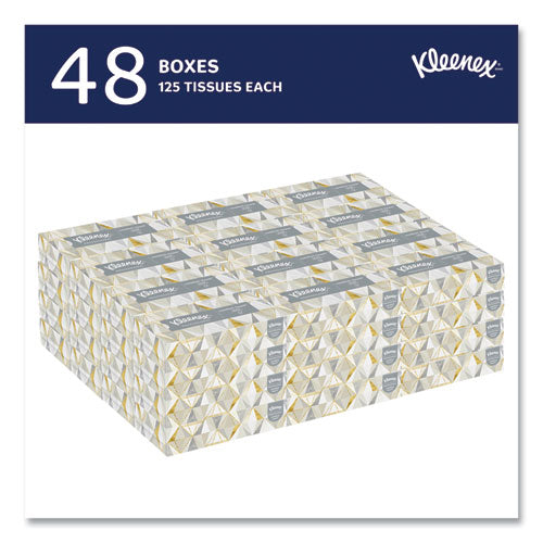 Image of Kleenex® White Facial Tissue for Business, 2-Ply, White, Pop-Up Box, 125 Sheets/Box, 48 Boxes/Carton