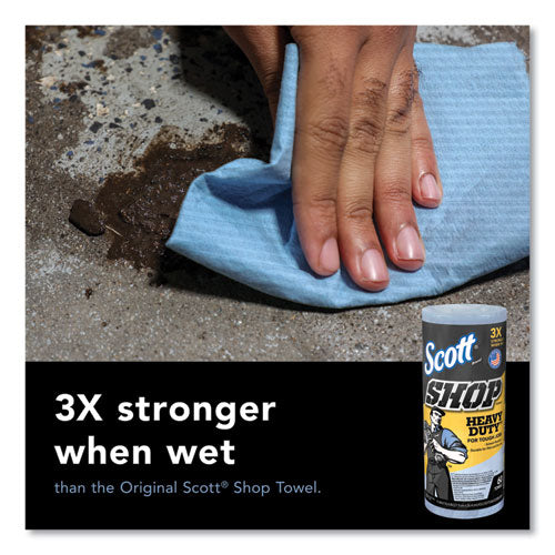 Image of Scott® Pro Shop Towels, Heavy Duty, 1-Ply, 10.4 x 11, Blue, 12 Rolls/Carton