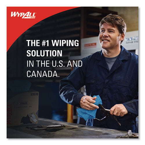 Image of WypAll® Oil, Grease and Ink Cloths, Jumbo Roll, 9.8 x 12.2, Blue, 717/Roll