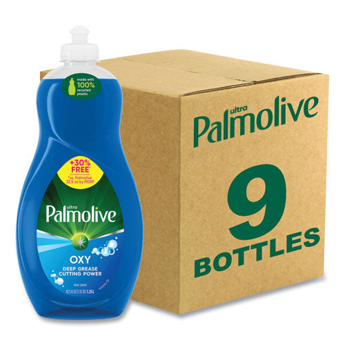Image of Ultra Palmolive® Oxy Dishwashing Liquid, Fresh Scent, 32 oz Bottle, 9/Carton
