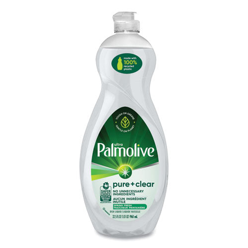 Image of Palmolive® Pure + Clear Dishwashing Liquid, Spring Fresh, 32.5 oz Bottle, 9/Carton