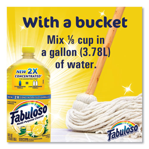 Image of Fabuloso® Multi-Use Cleaner, Refreshing Lemon Scent, 56 oz Bottle, 6/Carton