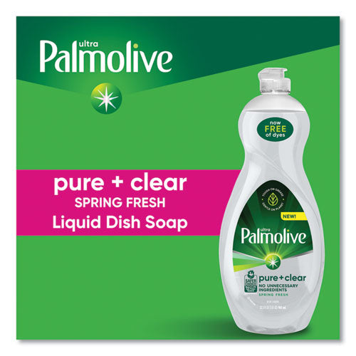 Image of Palmolive® Pure + Clear Dishwashing Liquid, Spring Fresh, 32.5 oz Bottle, 9/Carton