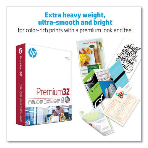 Image of HP Papers Premium32, 100 Bright, 32 lb Bond Weight, 8.5 x 11, Extra Bright White, 250 Sheets/Ream, 6 Reams/Carton