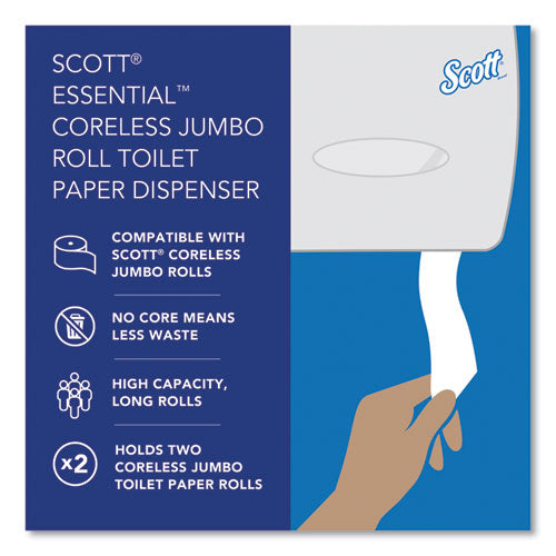 Image of Scott® Essential Coreless Twin Jumbo Roll Tissue Dispenser, 20 X 6 X 11, Black
