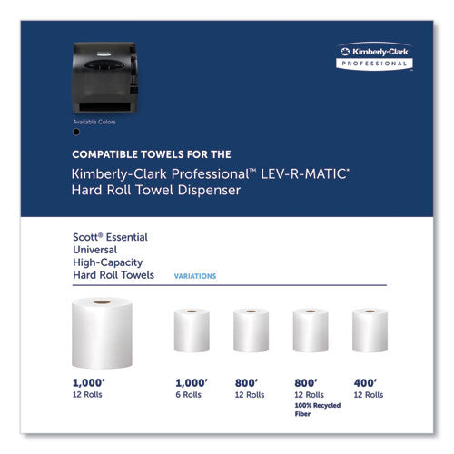 Image of Kimberly-Clark Professional Lev-R-Matic Roll Towel Dispenser, 13.3 X 9.8 X 13.5, Smoke