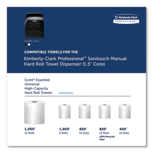 Image of Kimberly-Clark Professional Sanitouch Hard Roll Towel Disp, 12.63 X 10.2 X 16.13, Smoke