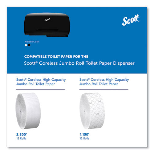 Image of Scott® Essential Coreless Twin Jumbo Roll Tissue Dispenser, 20 X 6 X 11, Black
