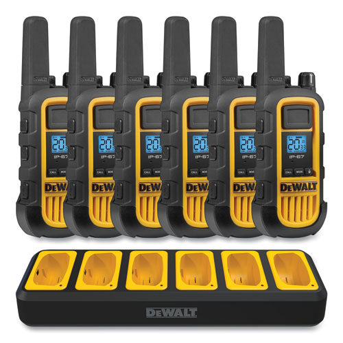 Image of DeWalt® DXFRS800BCH Two-Way Radios, 2 W, 22 Channels, 6/Pack