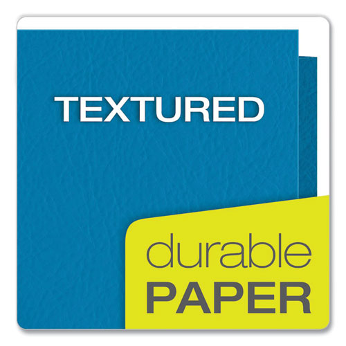Image of Oxford Twin-Pocket Folder, Embossed Leather Grain Paper, 0.5" Capacity, 11 X 8.5, Light Blue, 25/box
