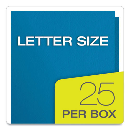 Image of Oxford Twin-Pocket Folder, Embossed Leather Grain Paper, 0.5" Capacity, 11 X 8.5, Light Blue, 25/box