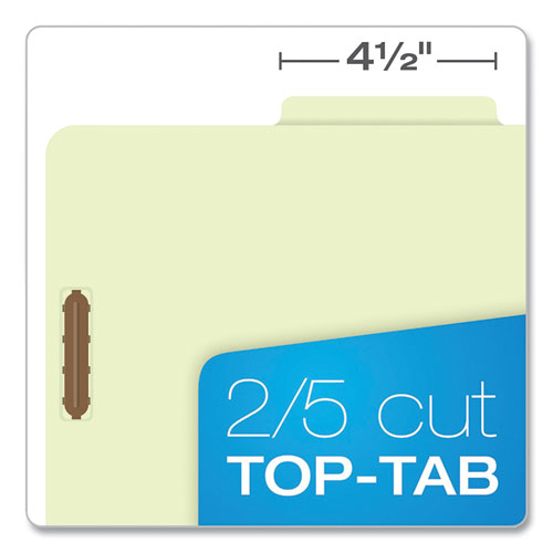 Image of Pendaflex® Six-Section Pressboard Classification Folders, 2" Expansion, 2 Dividers, 6 Fasteners, Letter Size, Green Exterior, 10/Box