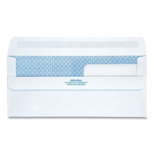 Image of Quality Park Double Window Redi-Seal Security-Tinted Envelope, #9, Commercial Flap, Redi-Seal Adhesive Closure, 3.88 x 8.88, White, 250/CT