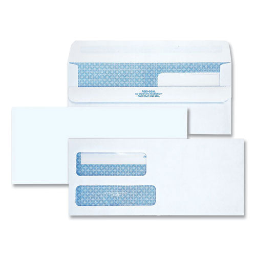 Image of Quality Park Double Window Redi-Seal Security-Tinted Envelope, #9, Commercial Flap, Redi-Seal Adhesive Closure, 3.88 x 8.88, White, 250/CT