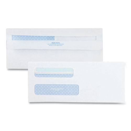 Image of Quality Park Double Window Redi-Seal Security-Tinted Envelope, #8 5/8, Commercial Flap, Redi-Seal Closure, 3.63 X 8.63, White, 500/box