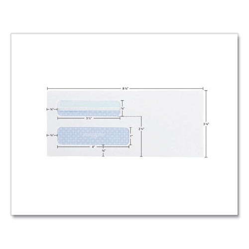 Image of Quality Park Double Window Redi-Seal Security-Tinted Envelope, #8 5/8, Commercial Flap, Redi-Seal Closure, 3.63 X 8.63, White, 500/box