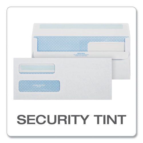 Image of Quality Park Double Window Redi-Seal Security-Tinted Envelope, #10, Commercial Flap, Redi-Seal Adhesive Closure, 4.13 x 9.5, White, 500/BX