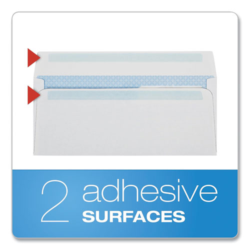 Image of Quality Park Double Window Redi-Seal Security-Tinted Envelope, #10, Commercial Flap, Redi-Seal Adhesive Closure, 4.13 x 9.5, White, 500/BX