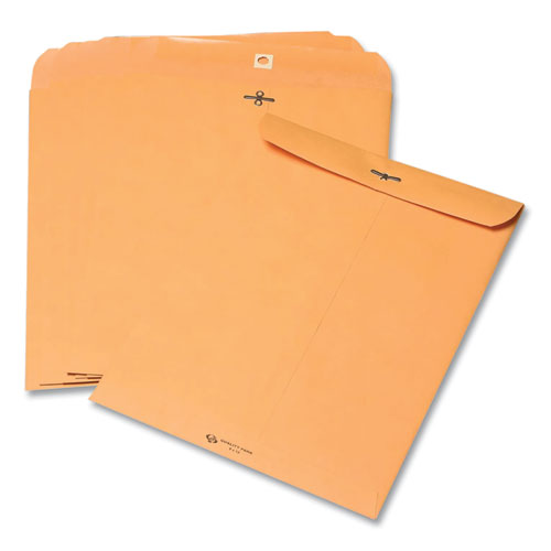 Image of Quality Park Clasp Envelope, 28 lb Bond Weight Kraft, #55, Square Flap, Clasp/Gummed Closure, 6 x 9, Brown Kraft, 100/Box
