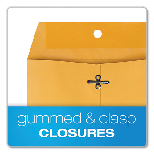 Image of Quality Park Clasp Envelope, 28 lb Bond Weight Kraft, #63, Square Flap, Clasp/Gummed Closure, 6.5 x 9.5, Brown Kraft, 100/Box