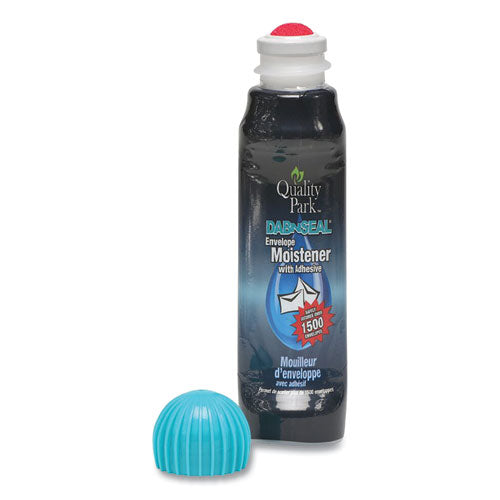 Image of Quality Park Envelope Moistener with Adhesive, 50 mL, Green