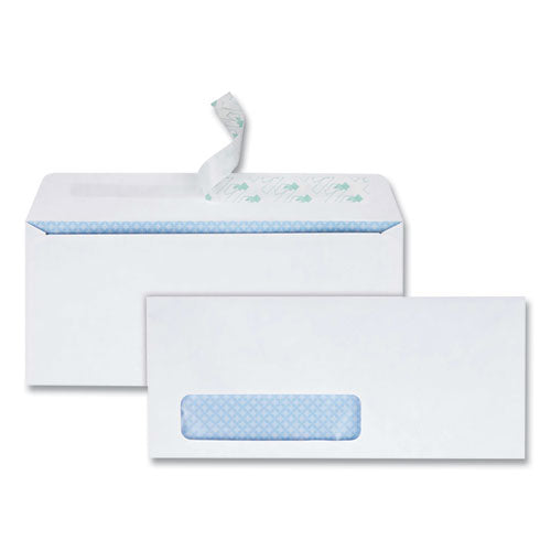 Image of Quality Park Redi-Strip Security Tinted Envelope, Address Window, #10, Commercial Flap, Redi-Strip Closure, 4.13 x 9.5, White, 500/Box