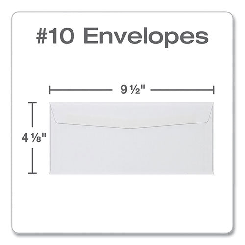 Image of Quality Park Business Envelope, #10, Commercial Flap, Side Seam, Gummed Closure, 24 lb Bond Weight Paper, 4.13 x 9.5, White, 500/Box