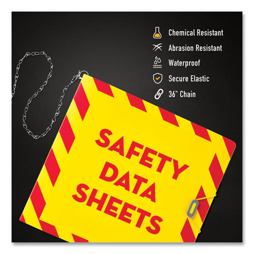 Image of Avery® UltraDuty Safety Data Sheet Binders with Chain, 3 Rings, 3" Capacity, 11 x 8.5, Yellow/Red