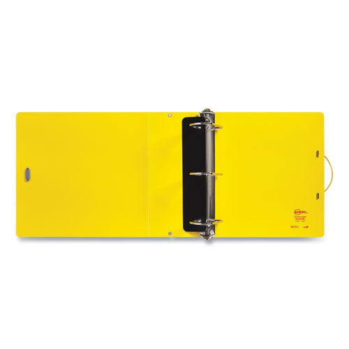 Image of Avery® UltraDuty Safety Data Sheet Binders with Chain, 3 Rings, 3" Capacity, 11 x 8.5, Yellow/Red