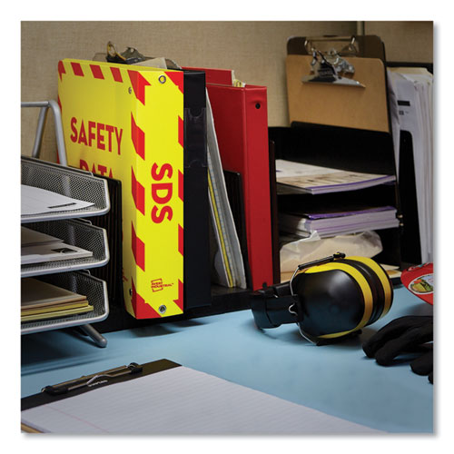 Image of Avery® UltraDuty Safety Data Sheet Binders with Chain, 3 Rings, 3" Capacity, 11 x 8.5, Yellow/Red