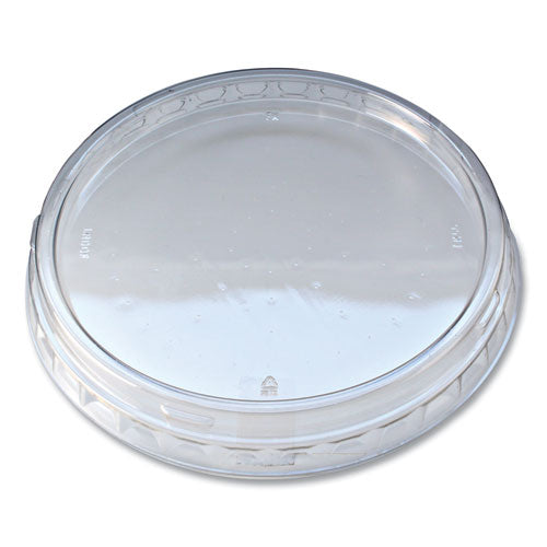 Image of Fabri-Kal® Recycleware Round Deli Container Lids, Flat Outer Fit, Clear, Plastic, 500/Carton
