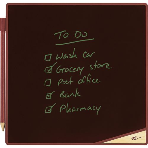 Image of Boogie Board VersaTiles Memo Board, 8.25" x 8.25", Black Surface, Red Plastic Frame
