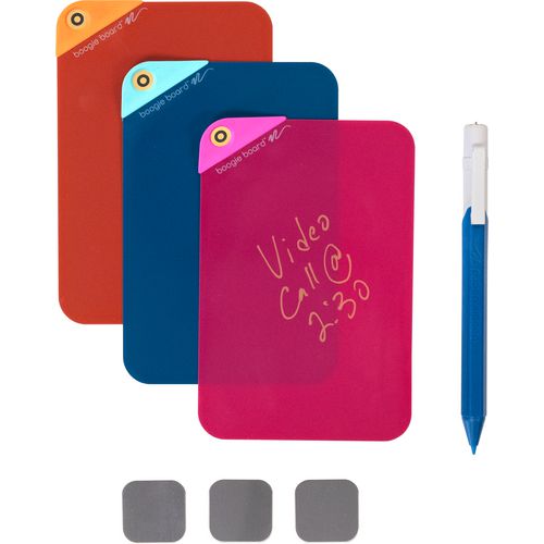 Image of Boogie Board VersaNotes Starter Pack Reusable Notes, 4 x 6, Three Assorted Color Notes Plus Pen