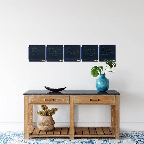 Image of Boogie Board VersaTiles Memo Board, 8.25" x 8.25", Black Surface, Blue Plastic Frame