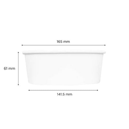 Image of Karat® Food Bucket, 32 oz, 6.5" Diameter x 2.4" h, White, Paper, 360/Carton