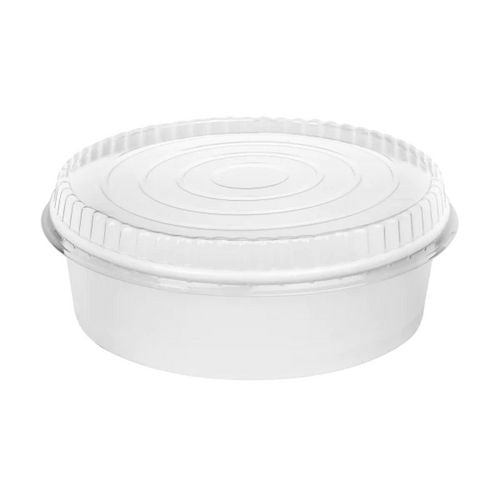 Image of Karat® Plastic Lid for Food Bucket, for 48 oz Buckets, Clear, Plastic, 270/Carton
