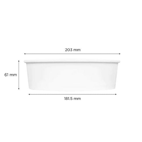 Image of Karat® Food Bucket, 48 oz, 7.99" Diameter x 2.4" h, White, Paper, 270/Carton