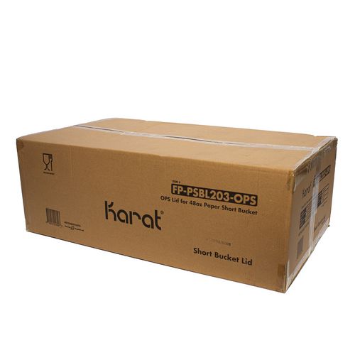 Image of Karat® Plastic Lid for Food Bucket, for 48 oz Buckets, Clear, Plastic, 270/Carton
