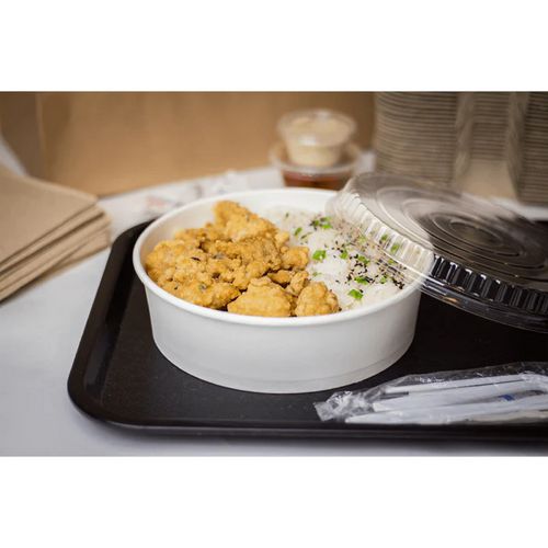 Image of Karat® Plastic Lid for Food Bucket, for 48 oz Buckets, Clear, Plastic, 270/Carton
