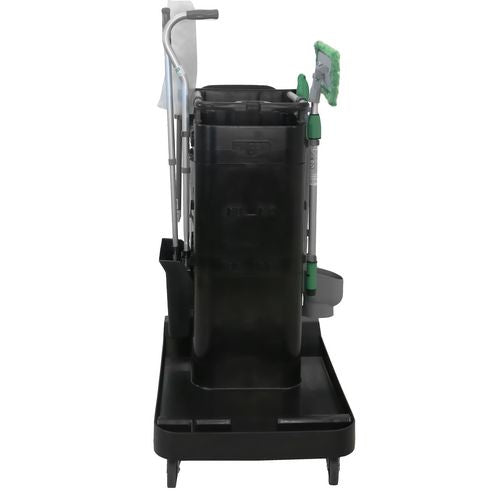 Image of Unger® ZoneCleanRx Janitorial Carts, Plastic, 3 Shelves, 23.5 x 25 x 25, Black