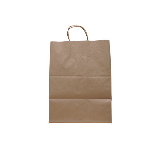 Image of Solupac Take Out Twist Handle Bag, Natural Twisted-Paper Handles, 12" x 9" x 15.75", Natural, 200/Carton