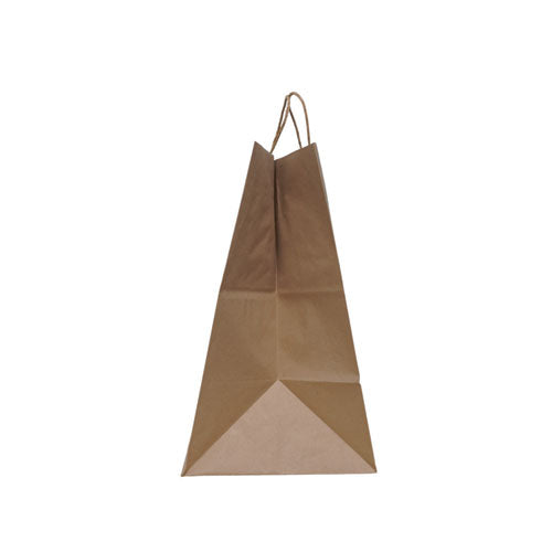 Image of Solupac Take Out Twist Handle Bag, Natural Twisted-Paper Handles, 12" x 9" x 15.75", Natural, 200/Carton