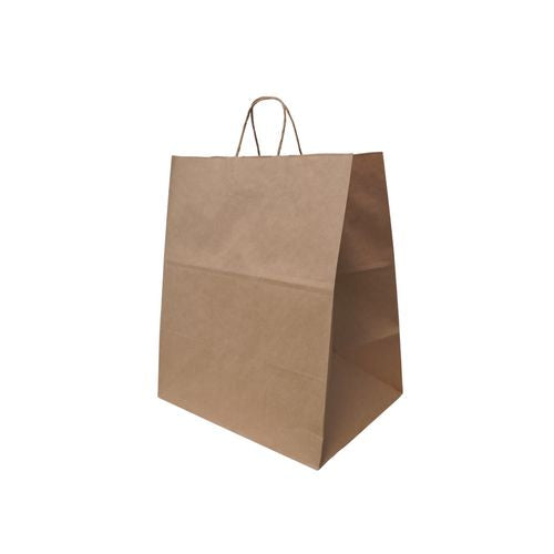 Image of Solupac Emporium Twist Handle Bag, Natural Twisted-Paper Handles, 14" x 9.84" x 15.5", Natural, 200/Carton